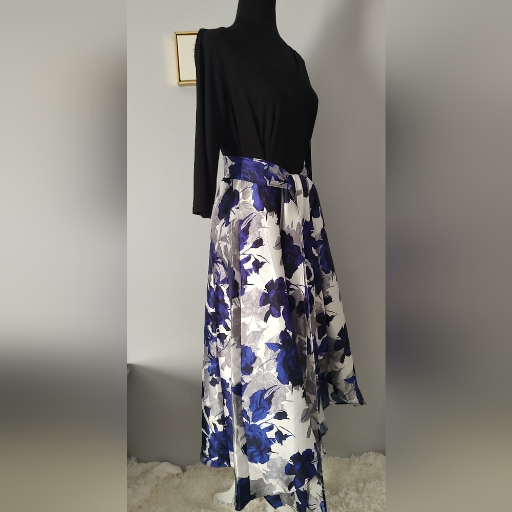 Party Dress R&M Richard Women High Low Floral Size 12 New Out Tags Style A-Line - Picture 6 of 9